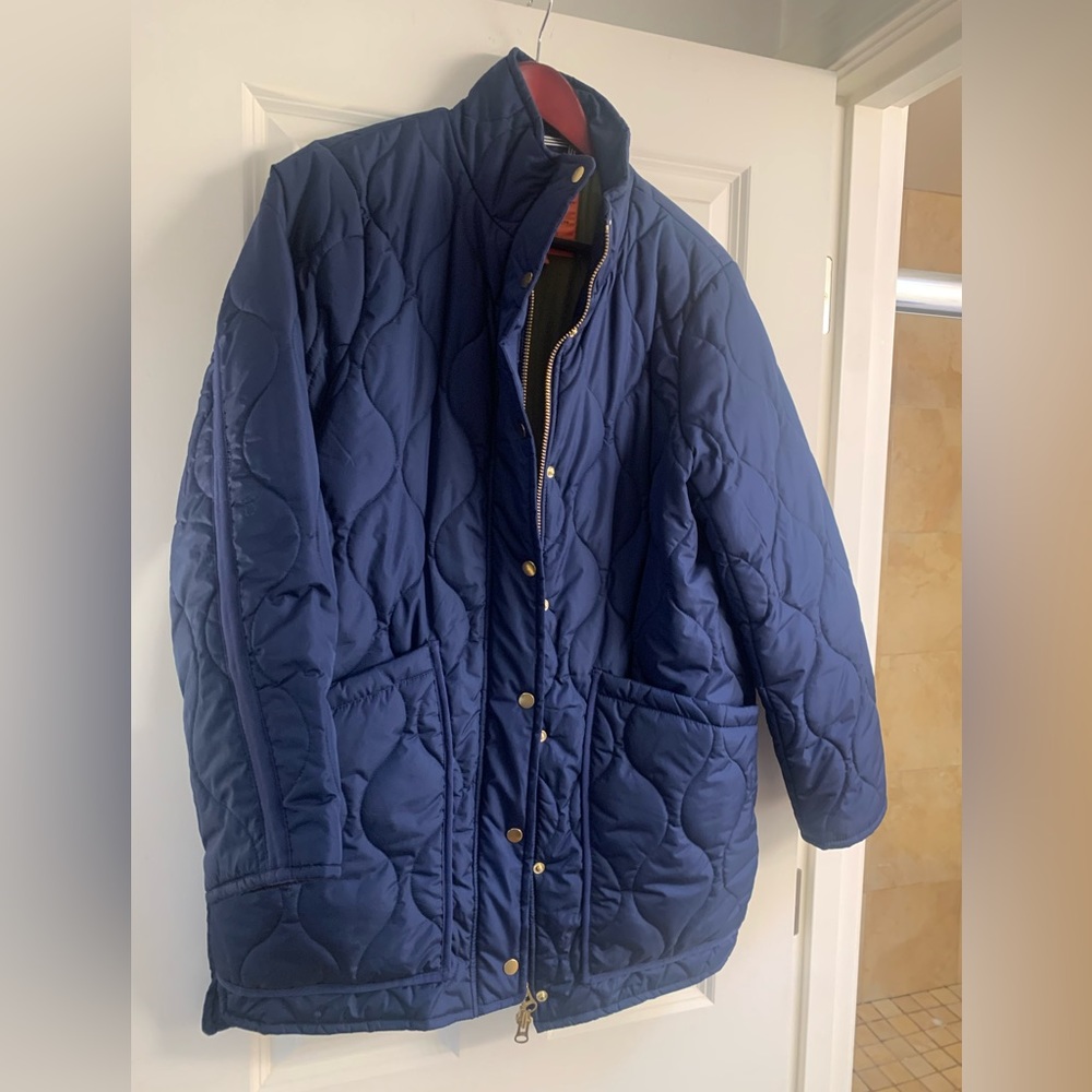 J.Crew quilted cocoon puffer coat